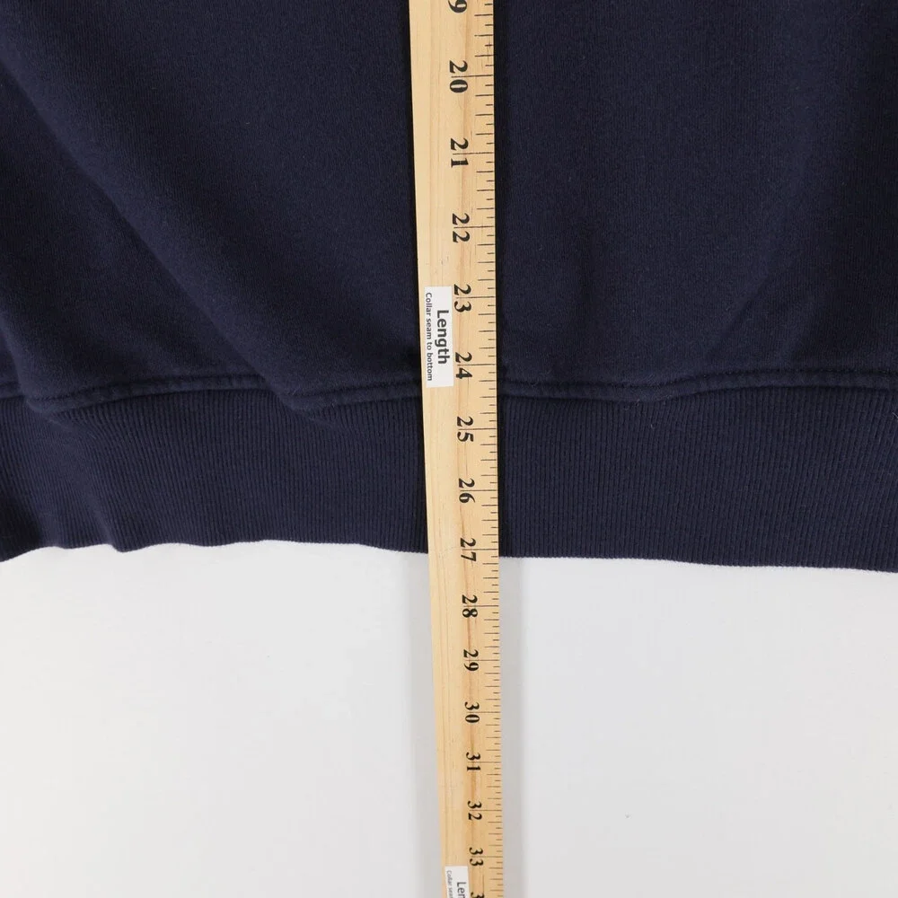 The North Face Sweatshirt Mens L Navy Blue Snap Neck Pullover Fleece Long Sleeve